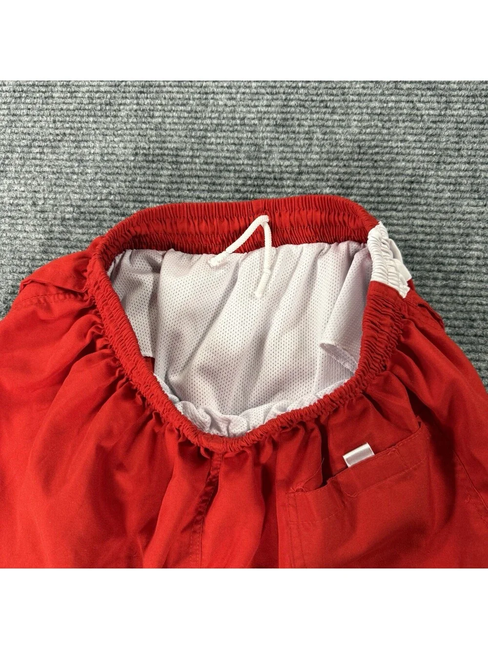 Cozumel S.C.U.B.A. Red Board Shorts White Stripe  Swim Trunks Men’s XS / Kids L